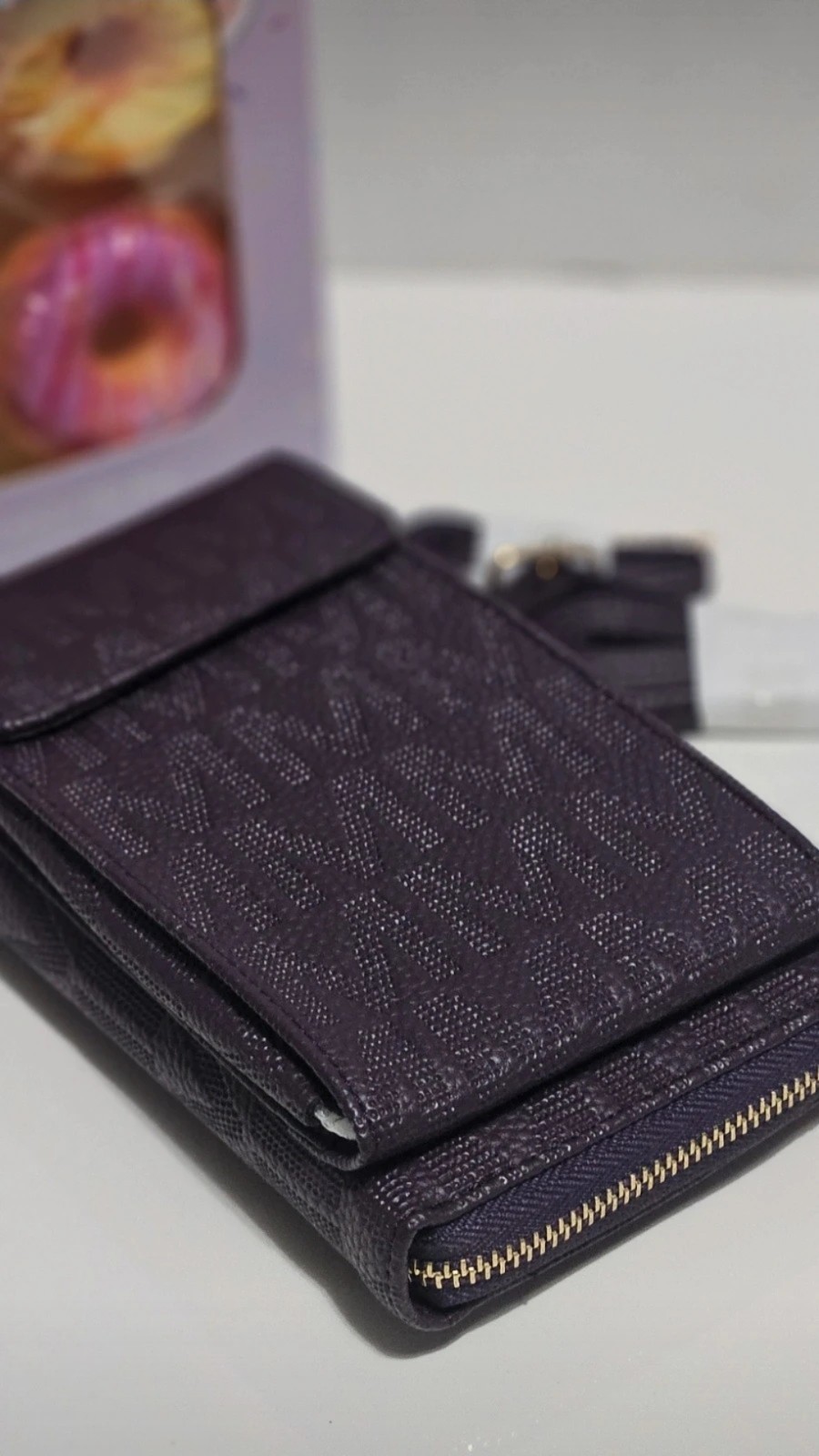 MKF Collection Purple Caddy Phone Wallet Crossbody, 4 Pack Of Bath Bombs Bundle