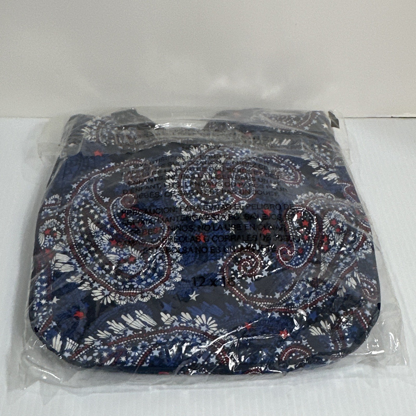 Vera Bradley Iconic Triple Zip Hipster Crossbody Fireworks Paisley Blue Pouch