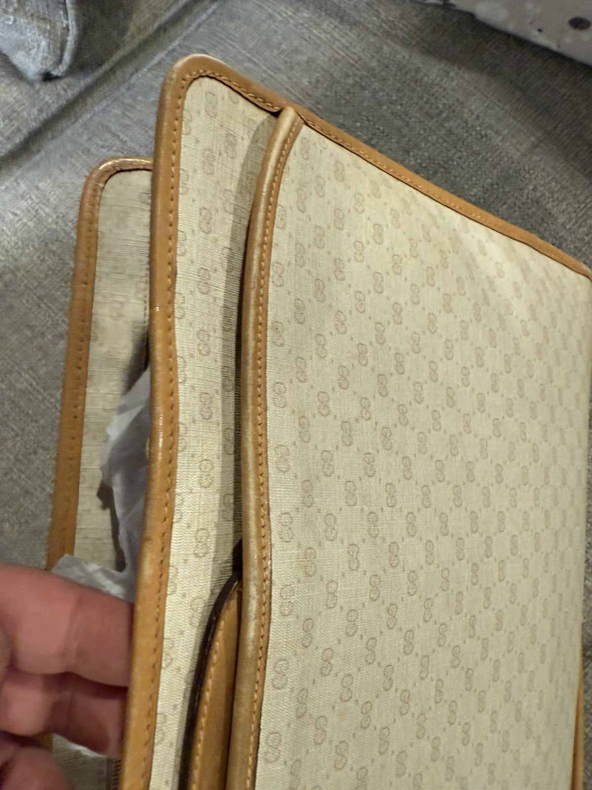 Gucci Ivory Micro GG Attache Briefcase