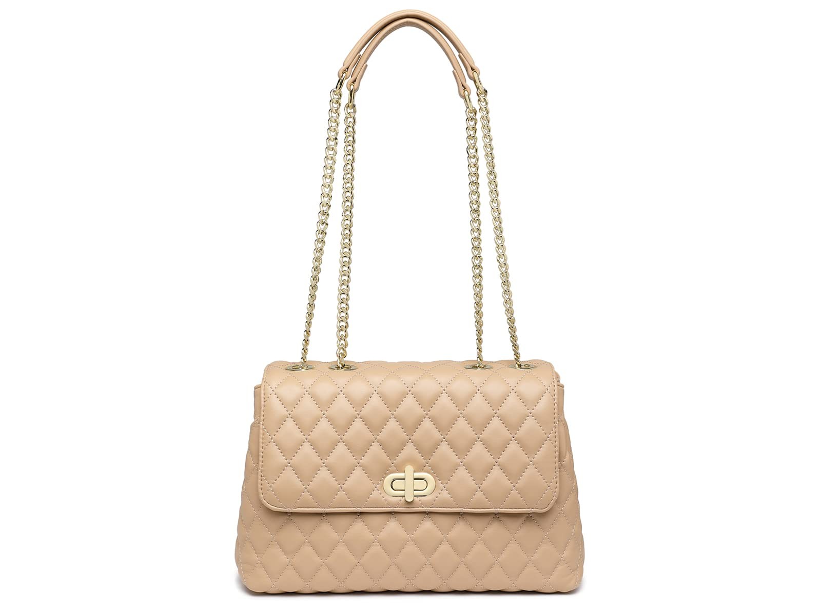 Bolso Bandolera Acolchado Con Cadena Dorada Para Mujer Calidad De Lujo Pro