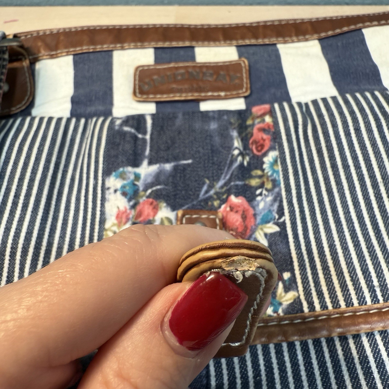 VTG Union Bay 90s Y2K Patchwork Crossbody Handbag Boho Hippie Floral Striped