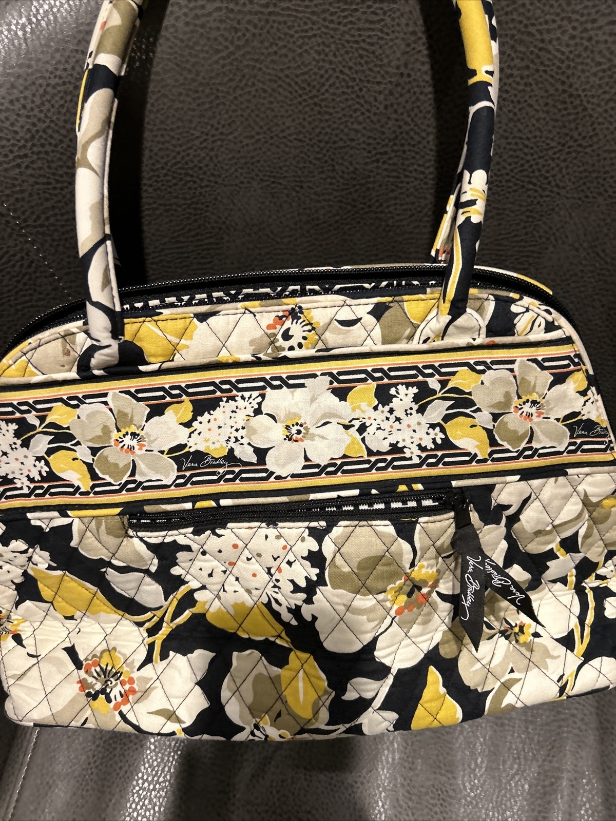 VERA BRADLEY BOWLER HANDBAG DOGWOOD RETIRED