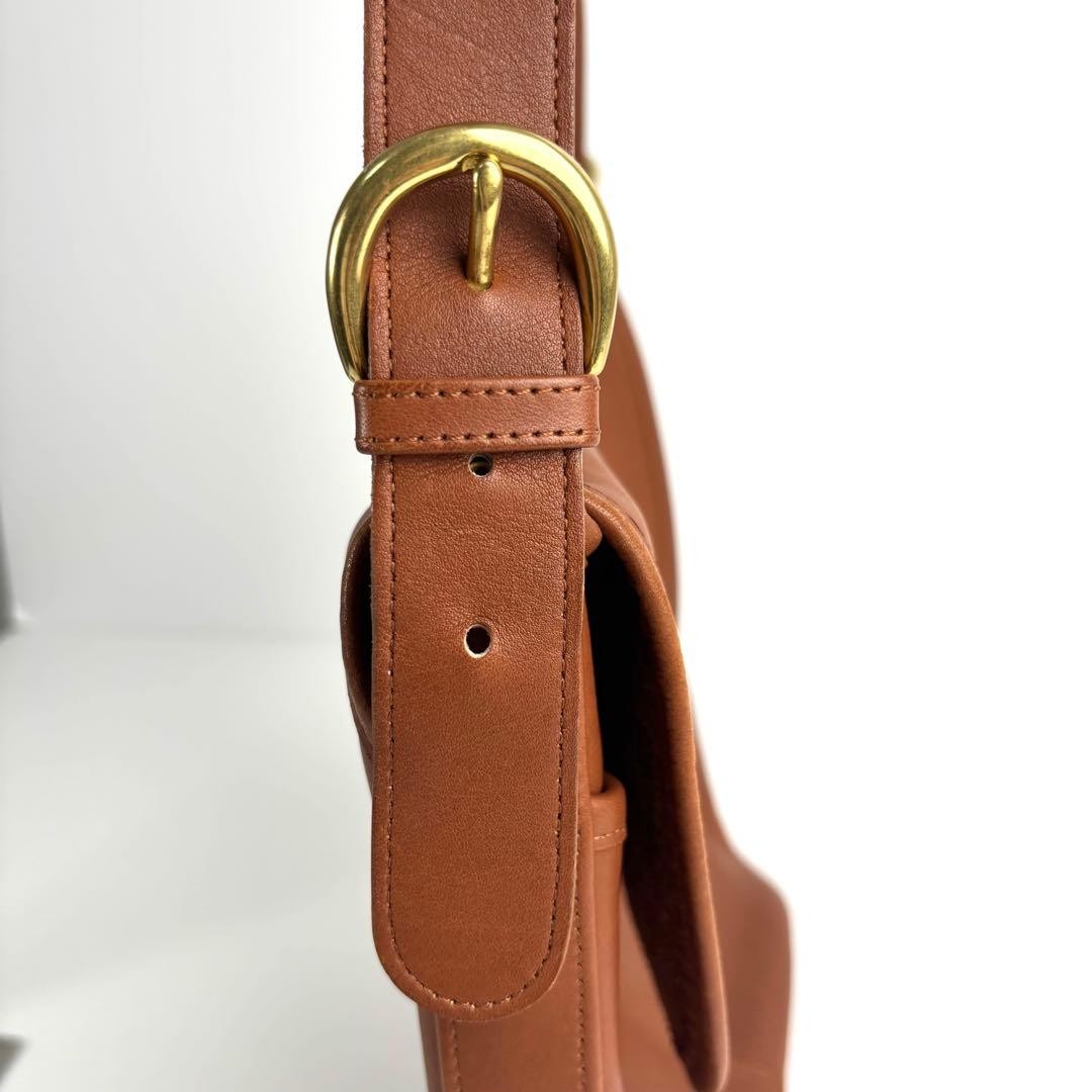 Vintage Coach Brown Leather Shoulder Bag 4115 USA Gold Hardware Strap Auth e6