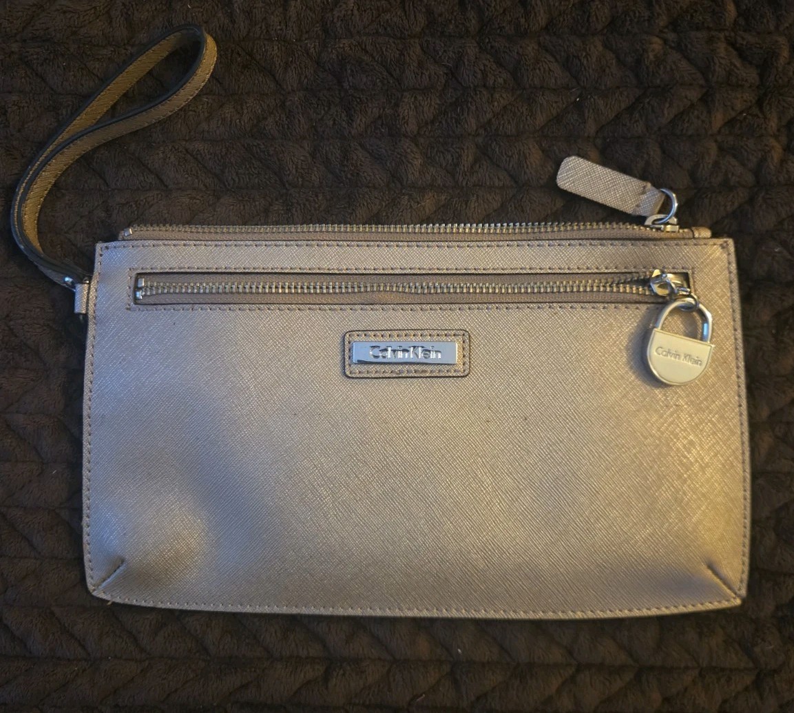 Calvin Klein Gold Clutch Wristlet Purse – 10 Inches By 6 Inches