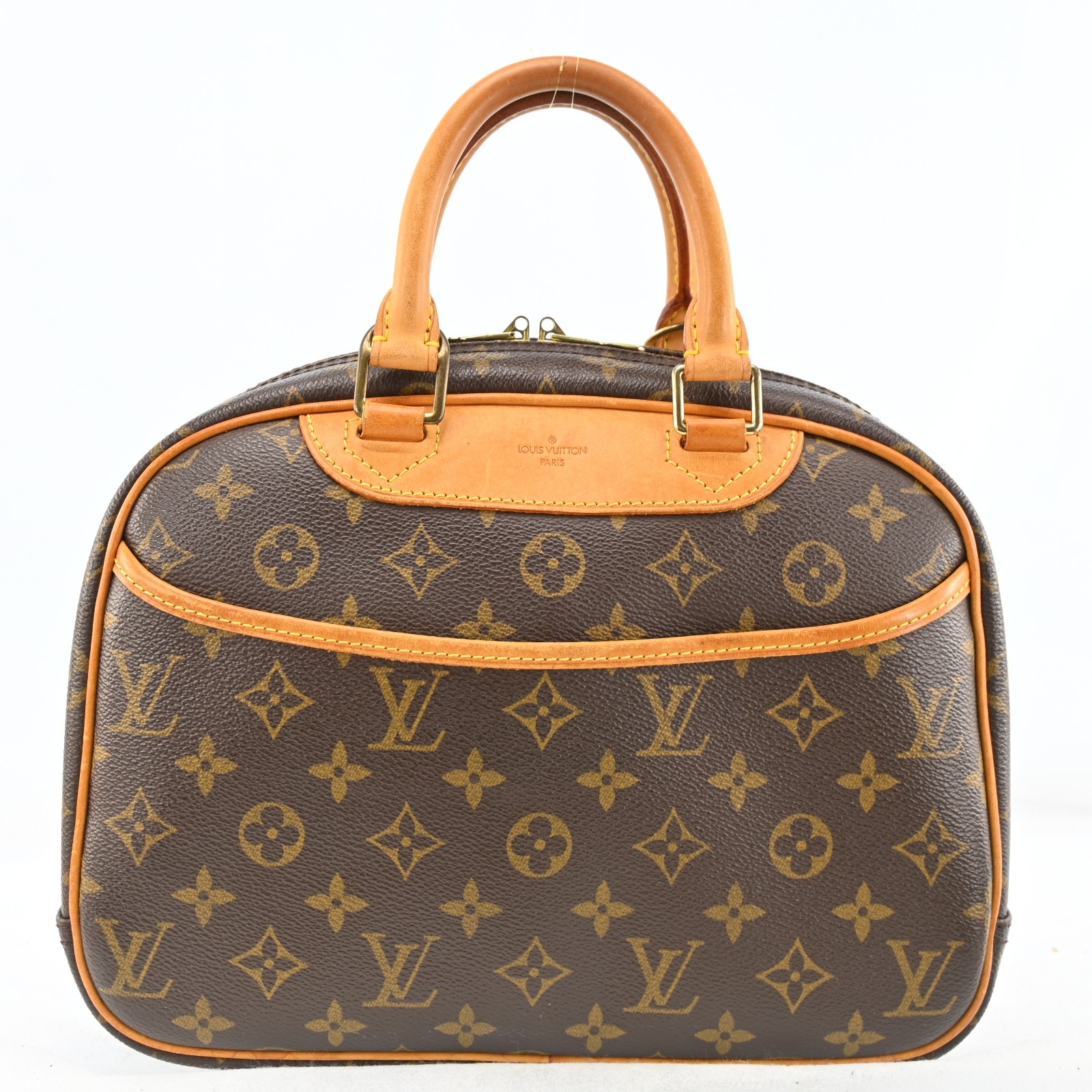 Auth LOUIS VUITTON Trouville Hand bag M42228 Monogram leather Brown B2143Y805