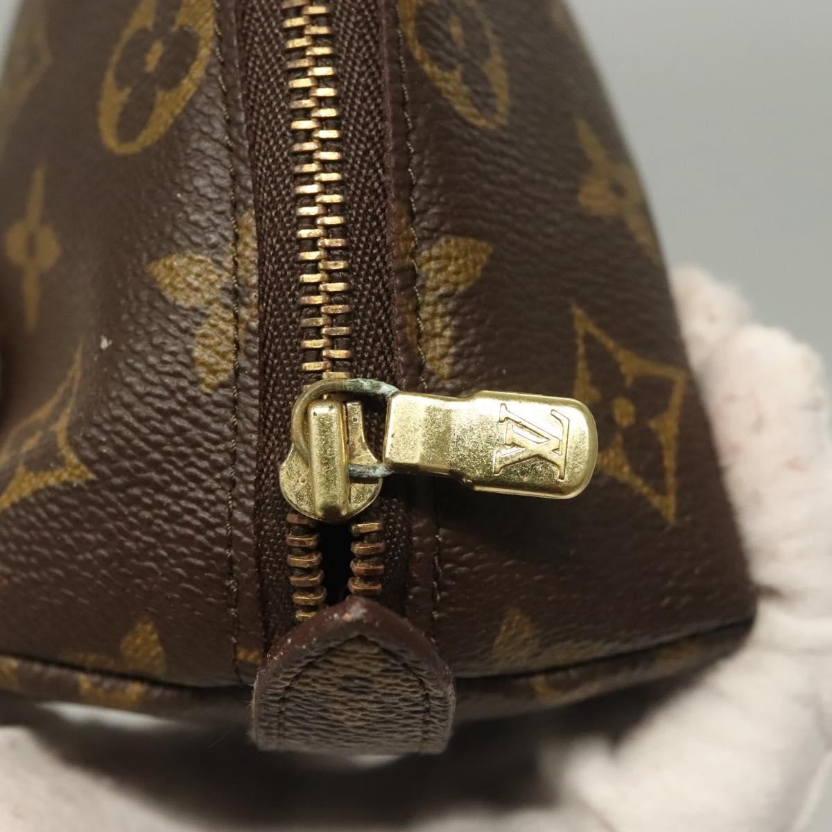 LOUIS VUITTON Monogram Trousse Demi Ronde Cosmetic Pouch M47520 LV Auth 133922