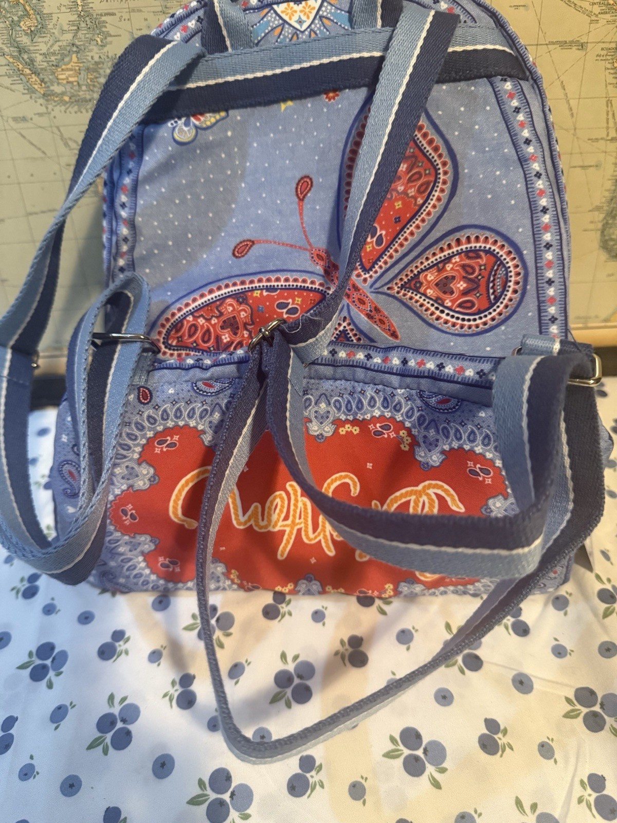 NWT Brighton Women’s Blue Bandana Love Midi Backpack/purse