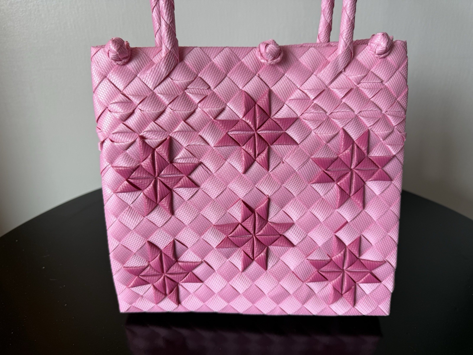 Bayong Bags Plastic Pink Medium Philippines Shopping Beach Modern