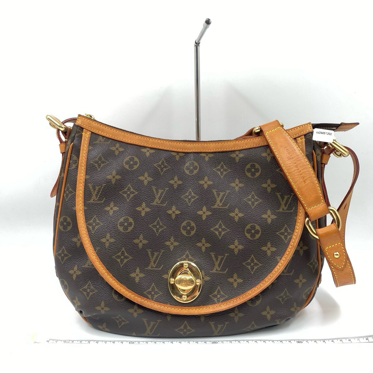 LOUIS VUITTON Tolum GM Shoulder Crossbody Bag Brown Leather Monogram LV 051202