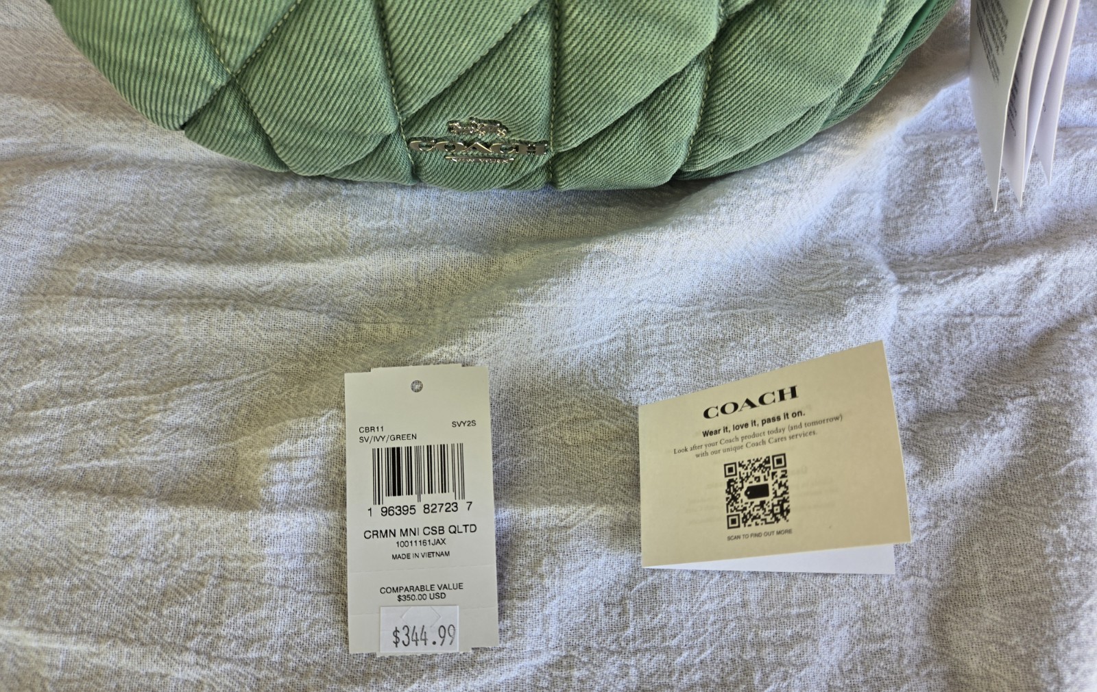 New Coach Outlet Carmen Mini Cross Body Bag CBR11 Ivy Green Crossbody Hand Bag