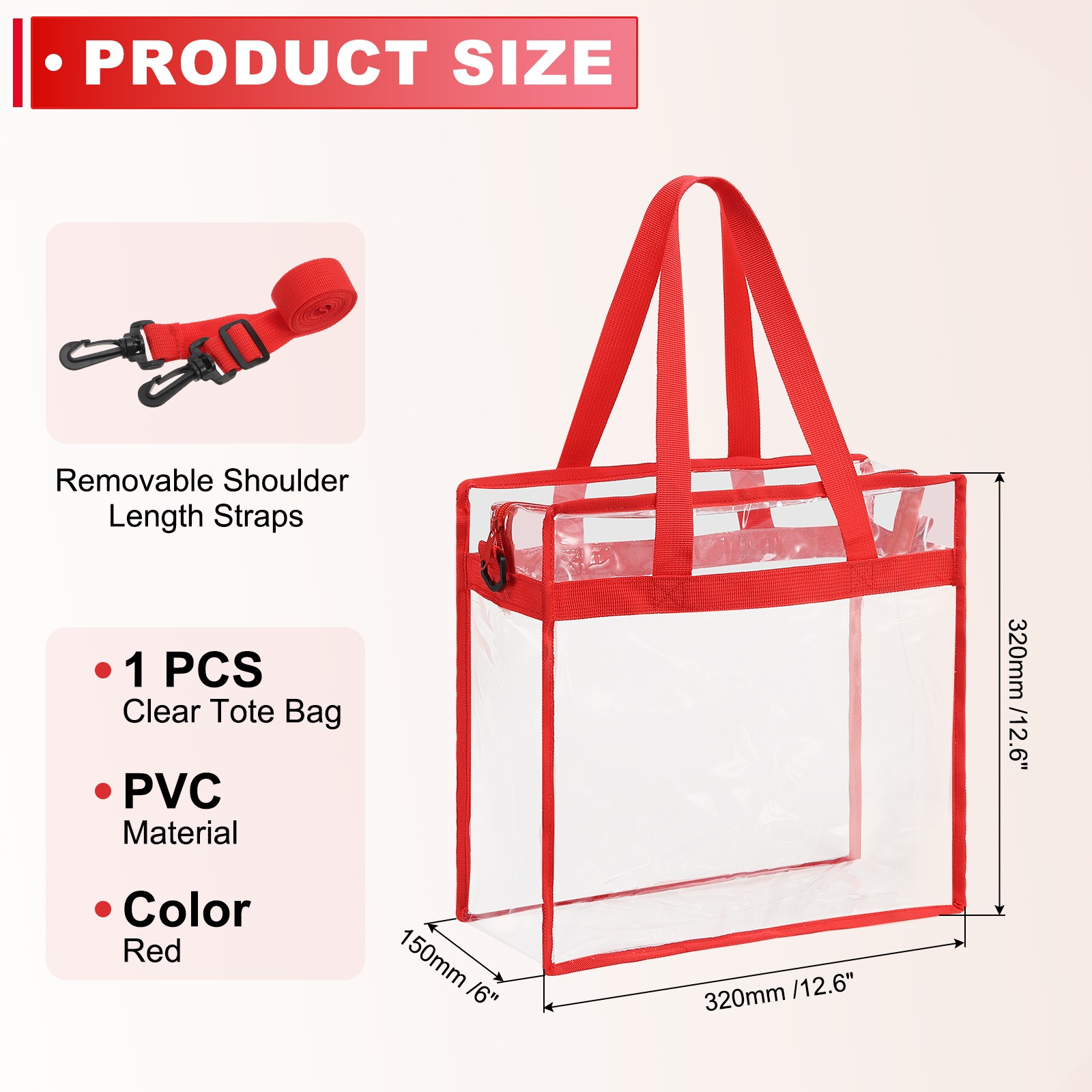 1Pcs 13″ x 6″ x 13″, Waterproof Closure Crossbody Shoulder Bag (Red)