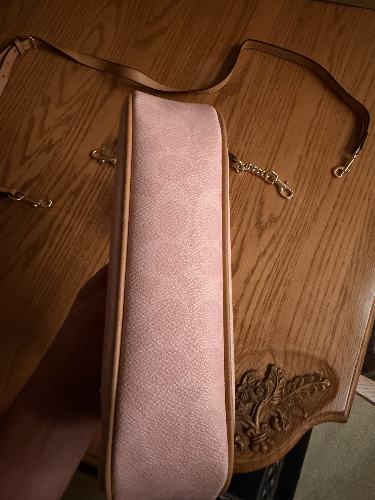 Coach Gold Powder Pink Teri Shoulder Bag Signature with Charms CEA20