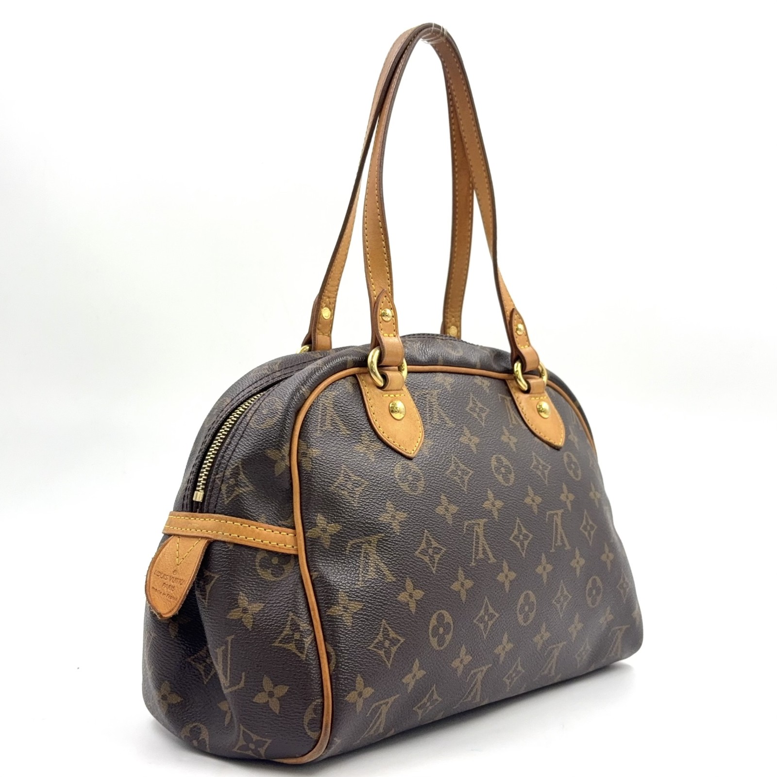 LOUIS VUITTON Montorgueil PM monogram Shoulder bag Brown Leather PVC M95565