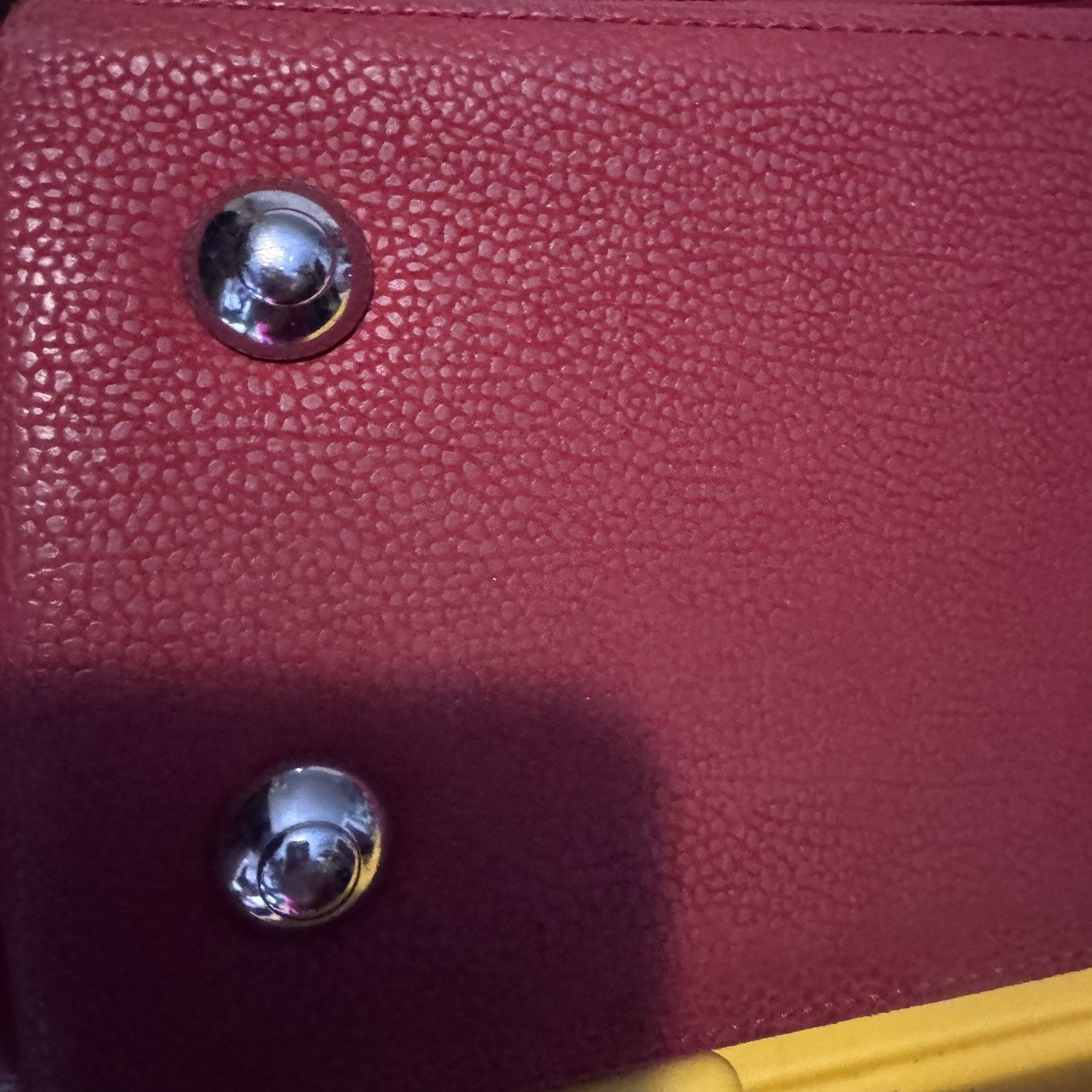 Red Boyt Leather Travel Bag With Pebbled Texture, Silver-Toned Hardware