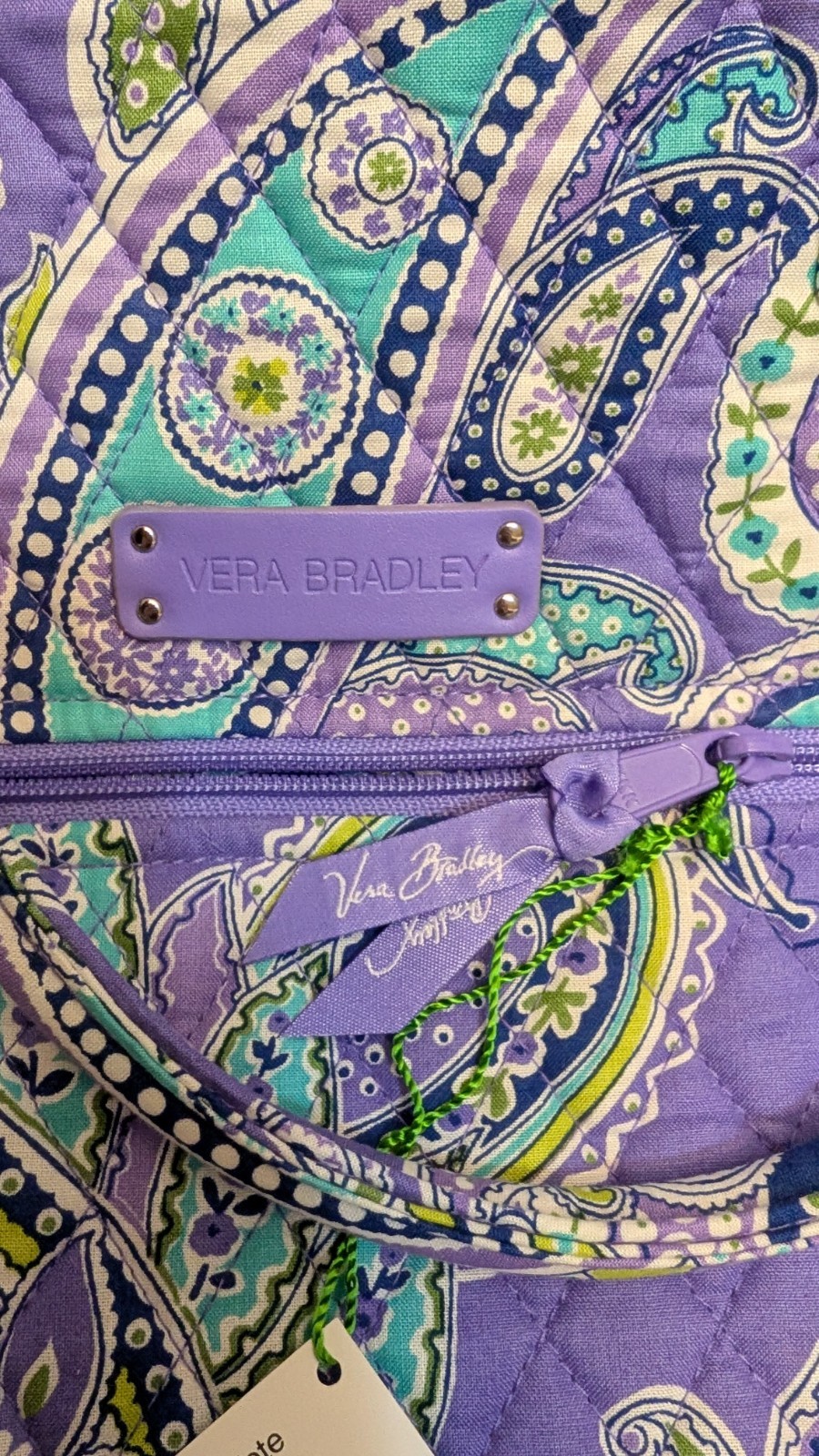 Vera Bradley Overnight Tote And Matching Pouch Lavender Paisley NWT