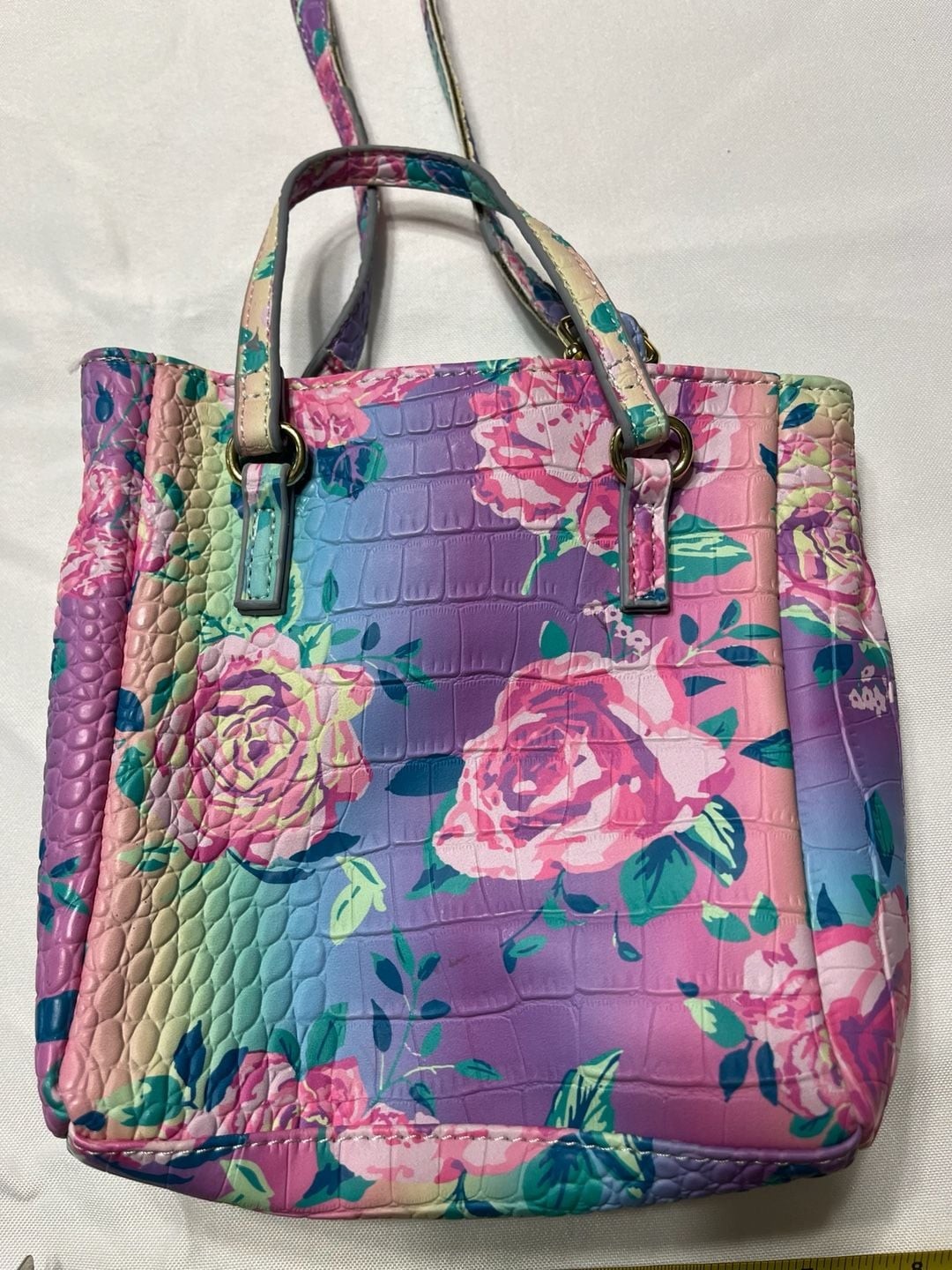 Betsey Johnson Floral Croc-Embossed Mini Tote Bag