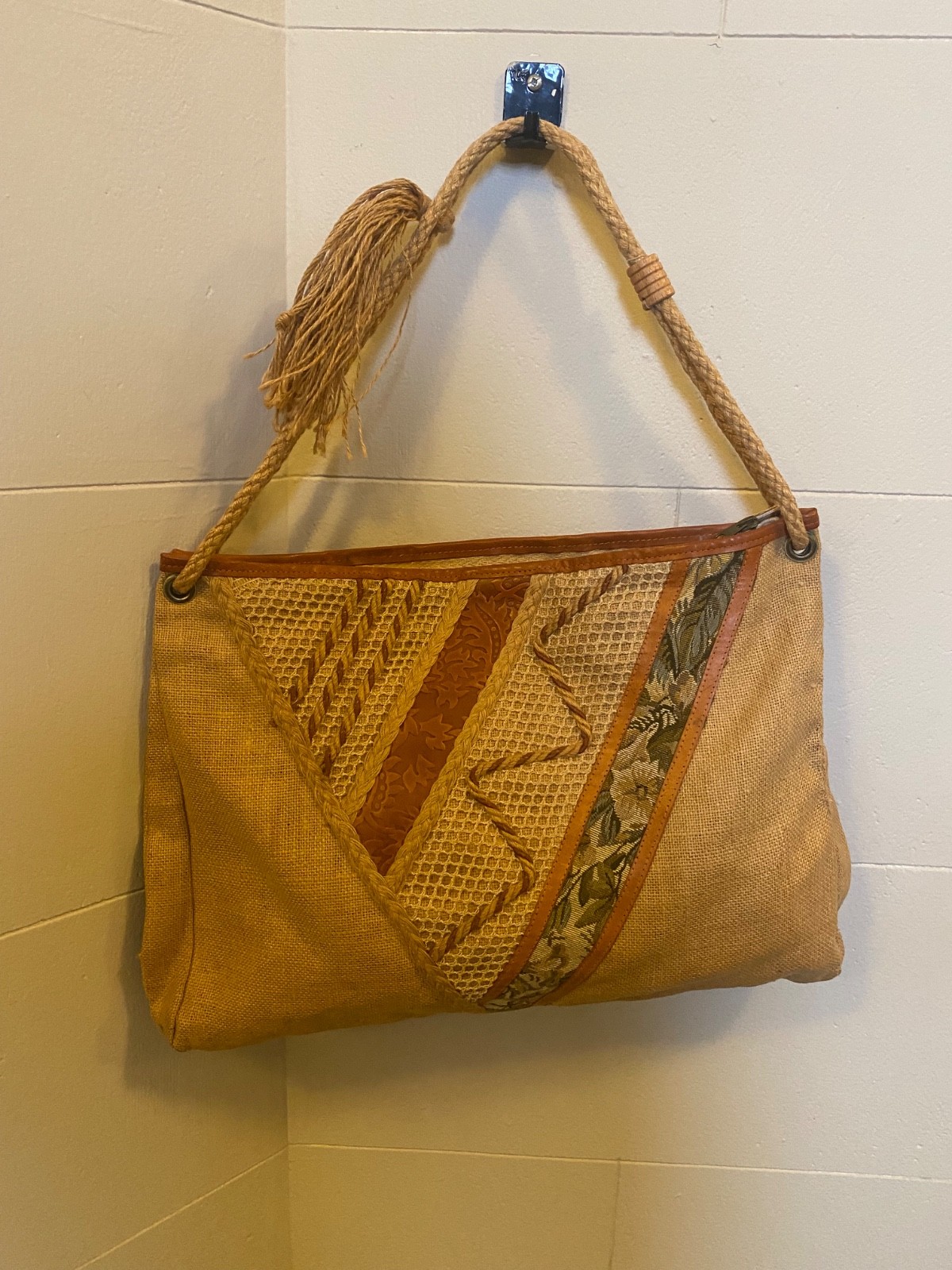 Sand Color Burlap Carry Bag