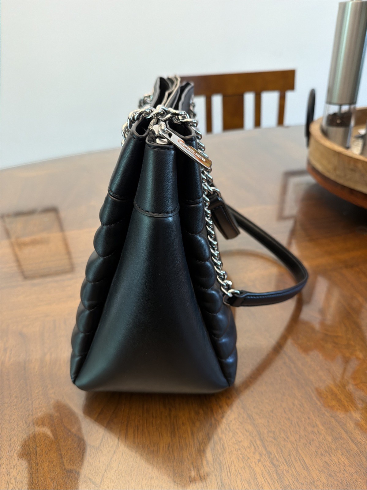 Authentic Michael Kors Whitney Black Shoulder Bag W/ Wallet And Coin Purse