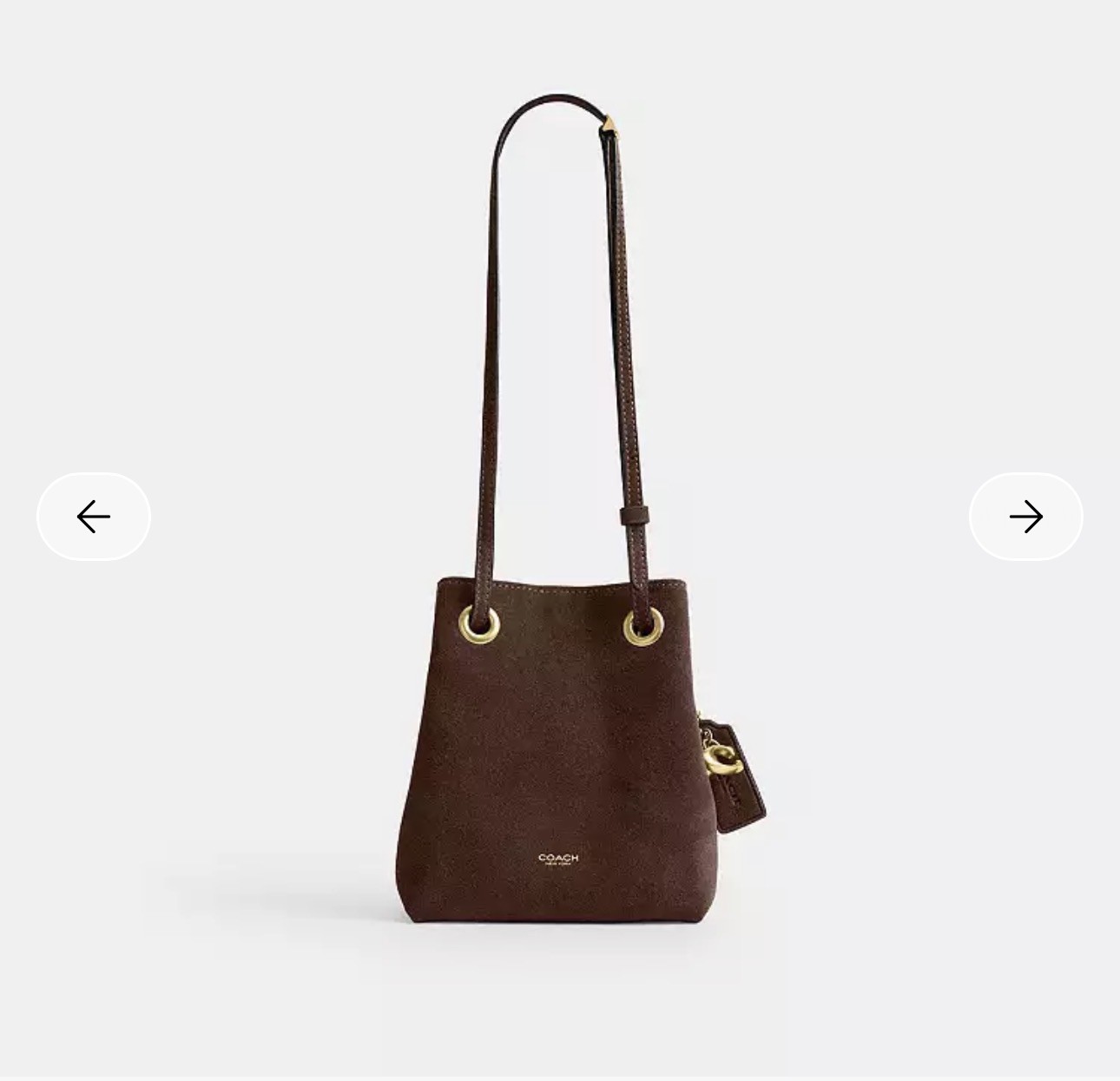 Coach Women’s Leather Jade Drawstring Bucket Bag CER86 Dark Chocolate