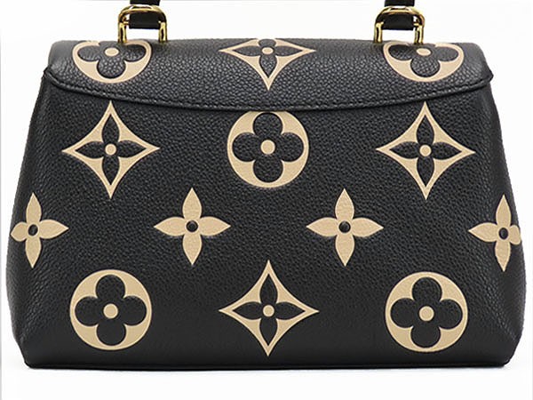Louis Vuitton Bicolor Monogram Madeleine BB Handbag Black Beige Leather M45978