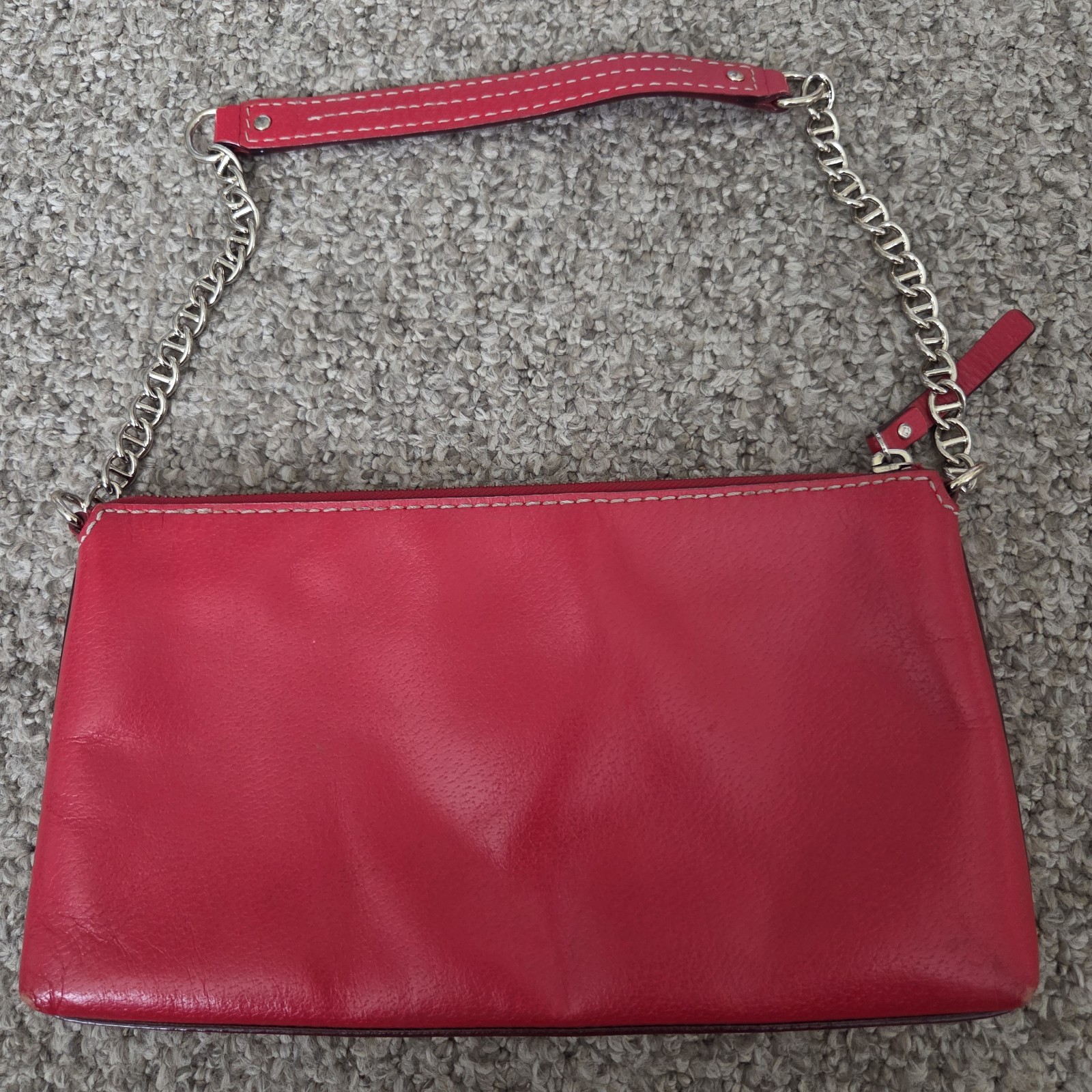 Kate Spade Wellesley Byrd Shoulder Bag RED Leather Chain Strap Purse