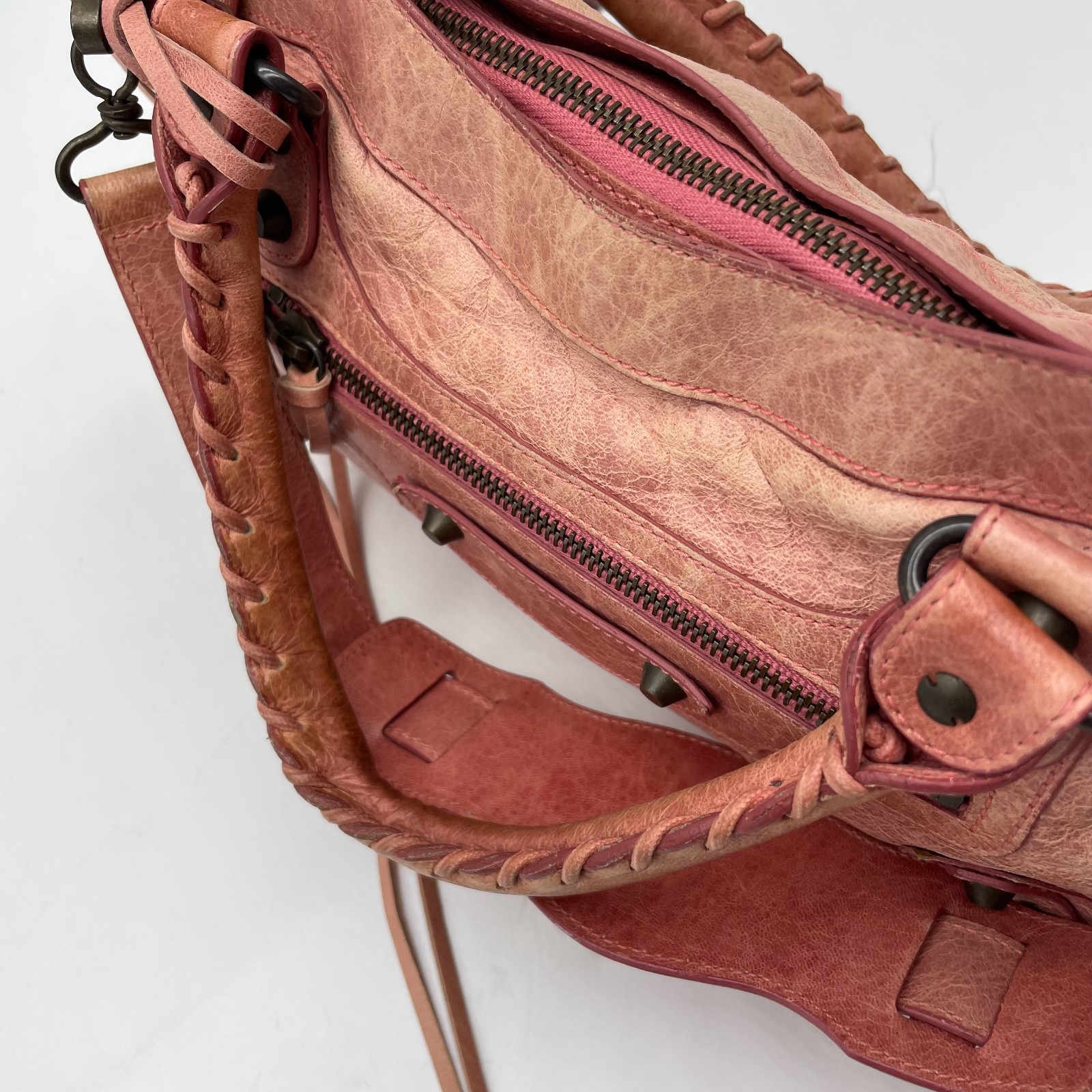 BALENCIAGA The First bag 2way Handbag Pink Leather 103208 Y2K Shoulder Bag Auth