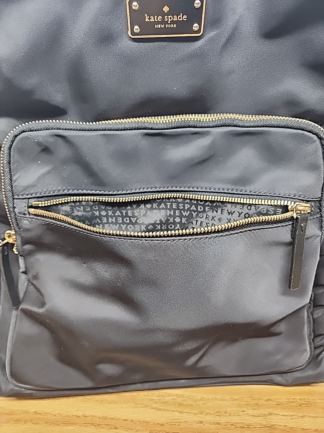 Kate Spade Black Nylon Hilo Blake Avenue Gold Hardware Large Backpack