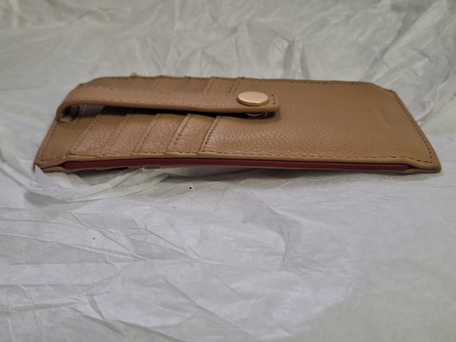 Hammitt Gold Hardware 210 West Leather Card Holder-Nectar Tan New