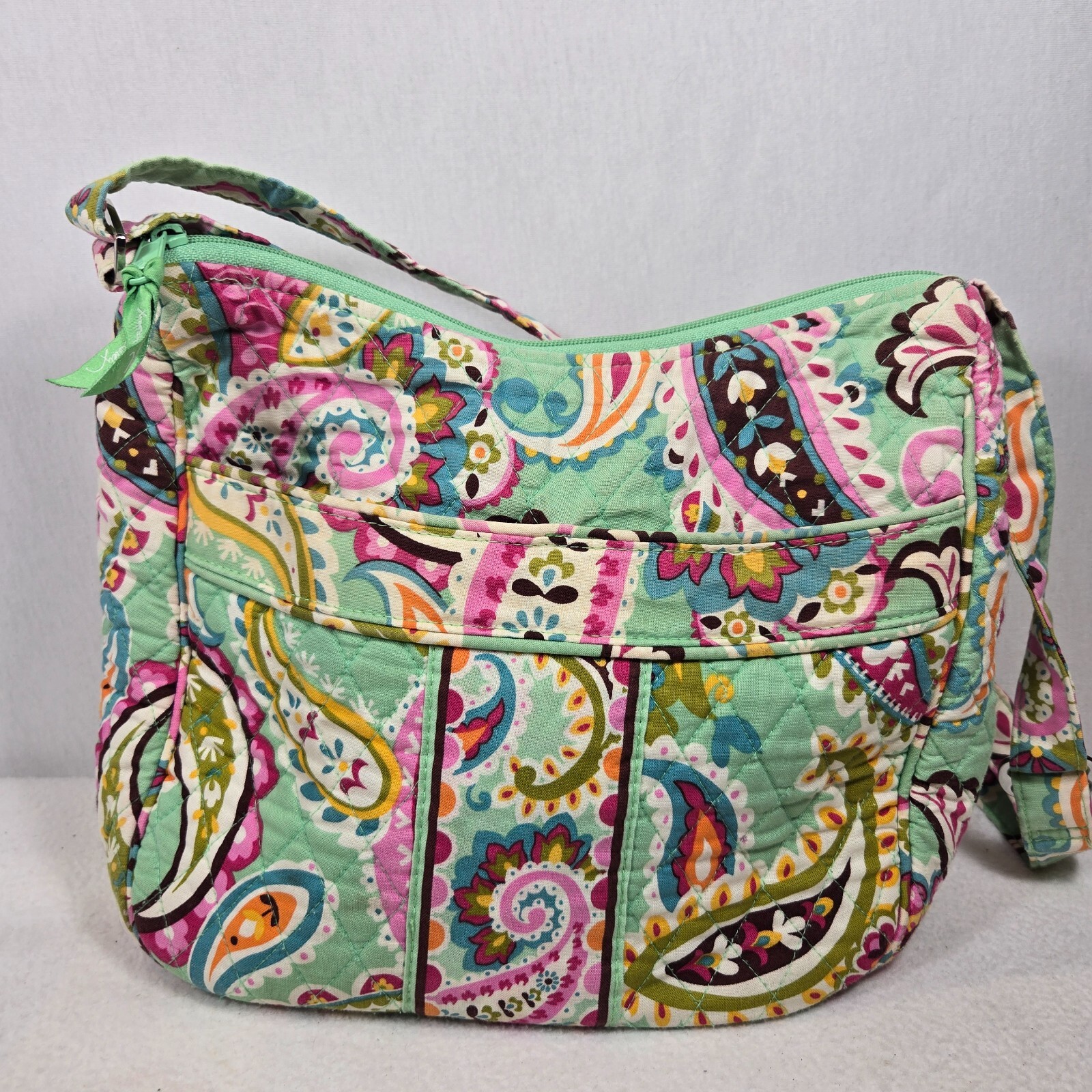Vera Bradley Crossbody Pastel Green Pink Paisley Purse