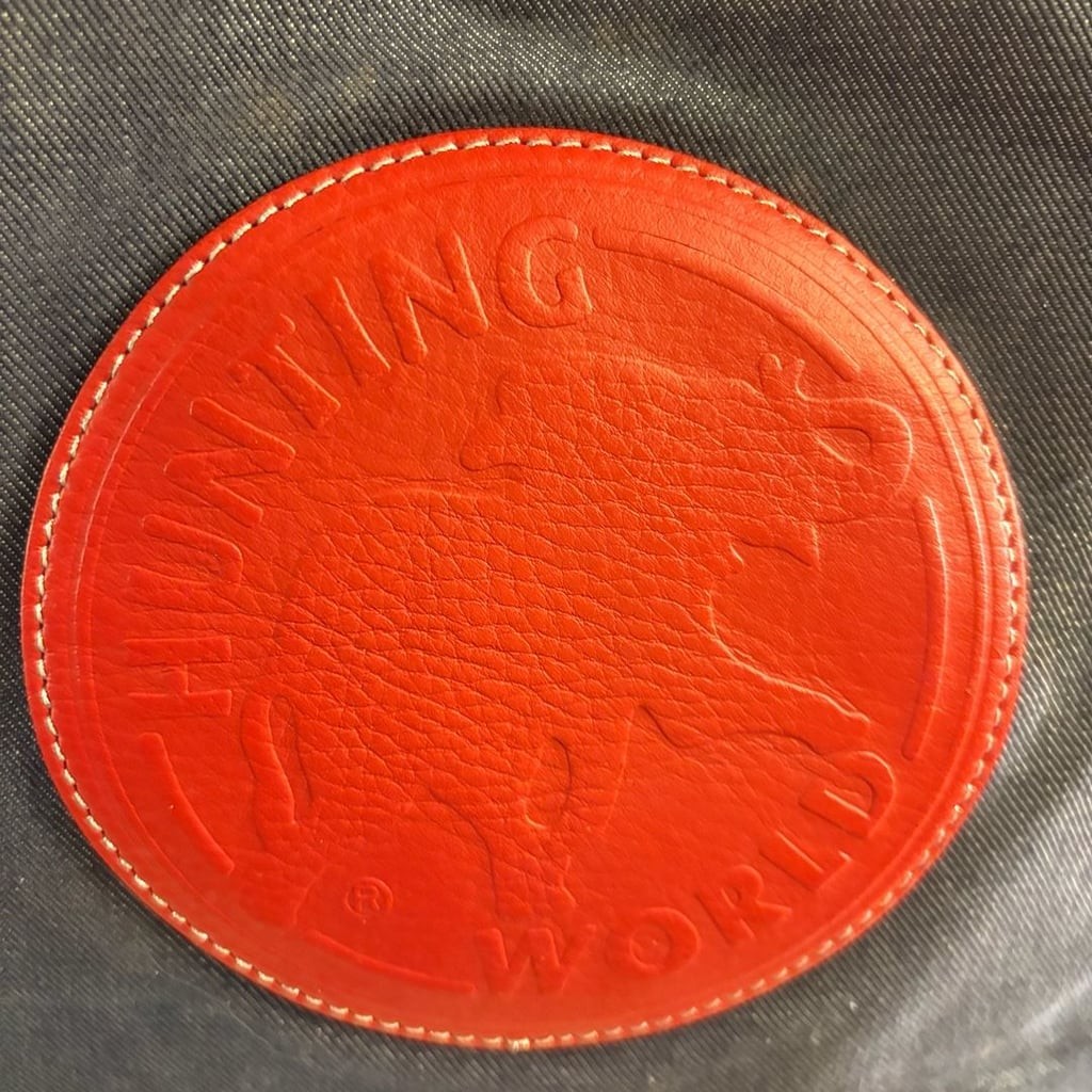 Hunting World Denim and Red Leather Tote Bag
