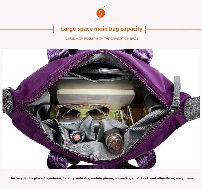 Nylon Women’s Utility Bag Nurse Bag with Lots of Pockets, Lightweight Tote Bag