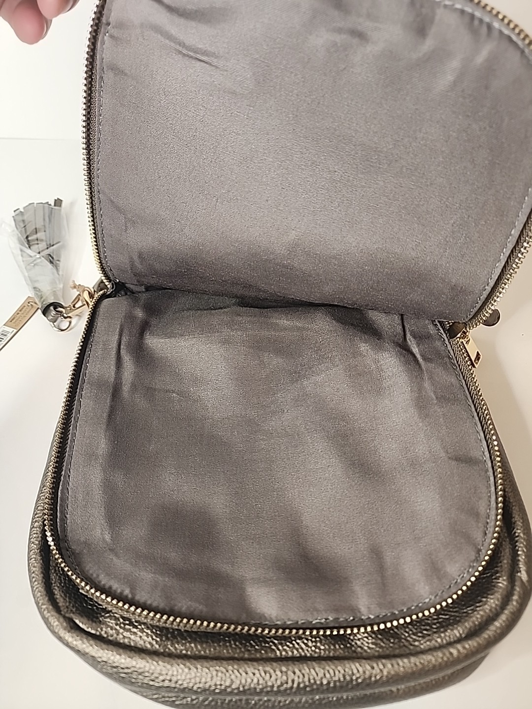 Amanda Blu Saddle Bag Metallic Bronze Purse