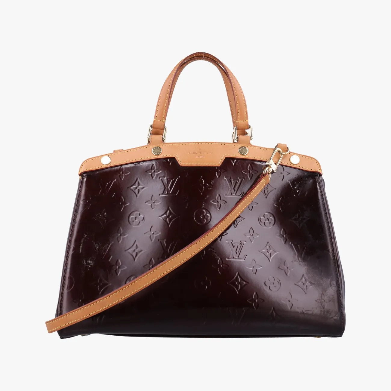 Louis Vuitton Brea MM Vernis Amarante Shoulder Bag M91619 Leather Handbag Purse