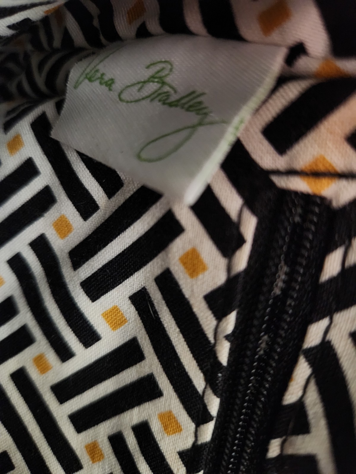 Vera Bradley Solid Black Quilted Purse Handbag Lined Lightweight Microfiber GUC