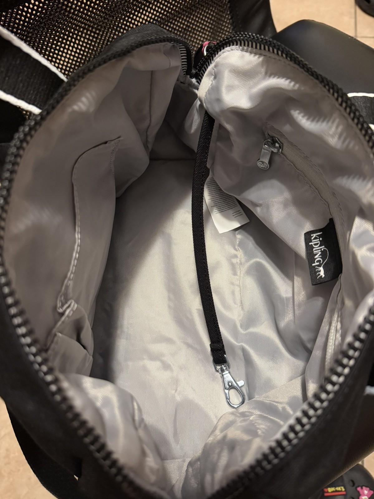 Kipling Bina M Nylon Crossbody Shoulder Terra Jet Black + Monkey Keychain NWT