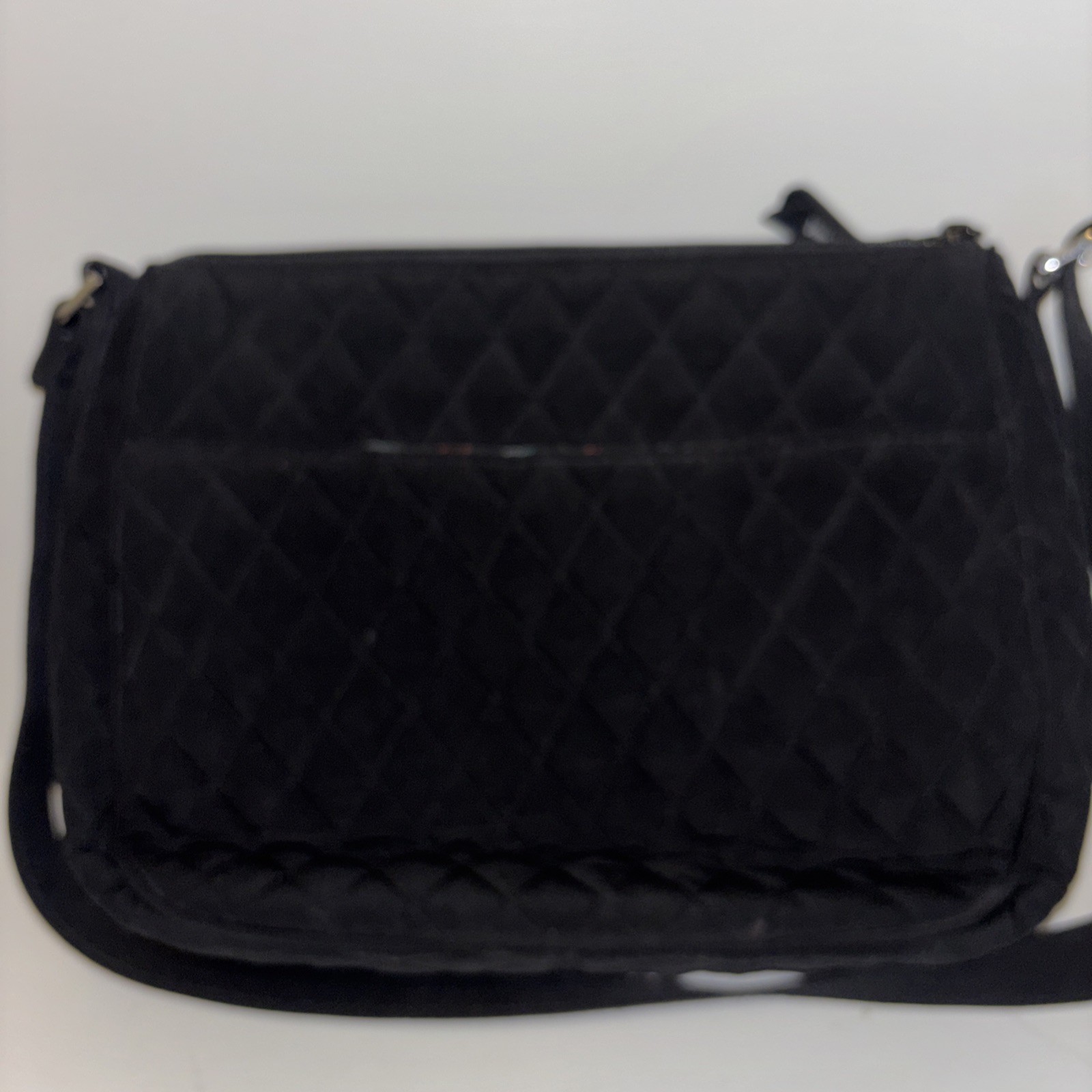 Vera Bradley black quilted crossbody bag,turn-lock closure on the front flap