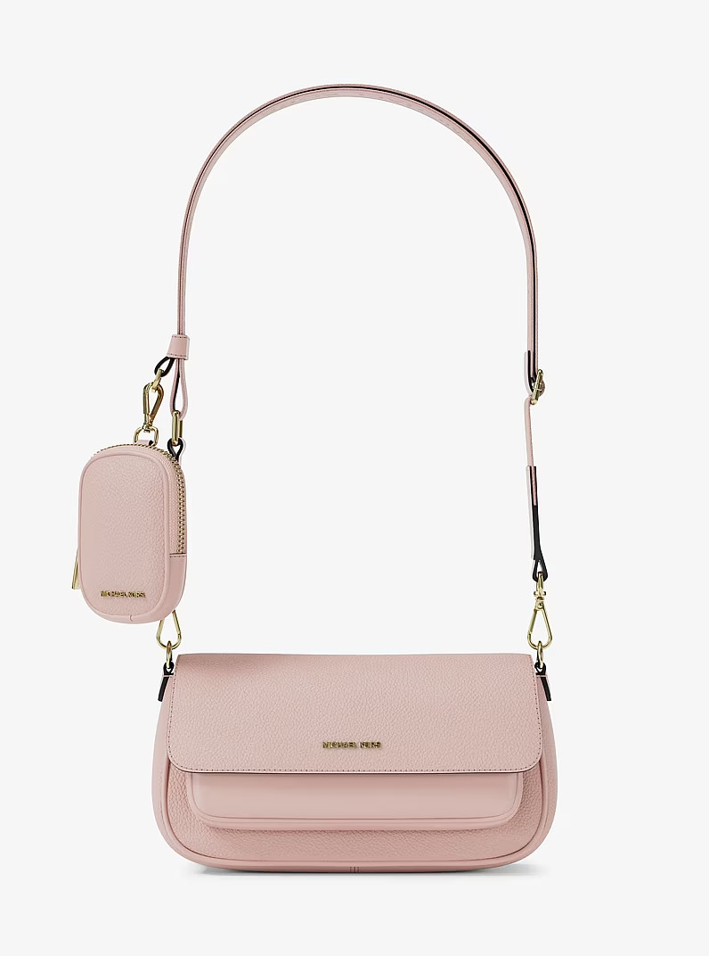 Michael Kors Jet Set Travel Small Leather Crossbody Bag With Pouch Powder Blush