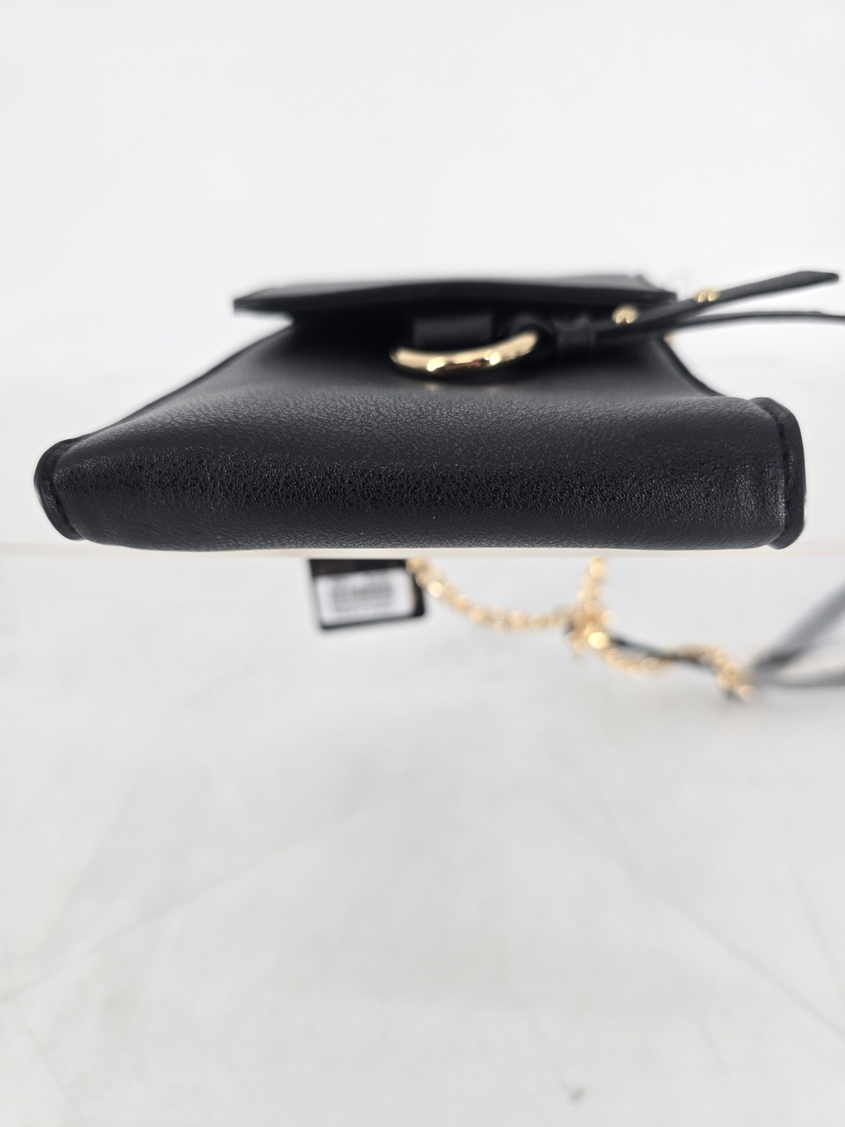 Becool Vegan Leather Ring Ring Phone Case Crossbody Clutch Black Brass NWT