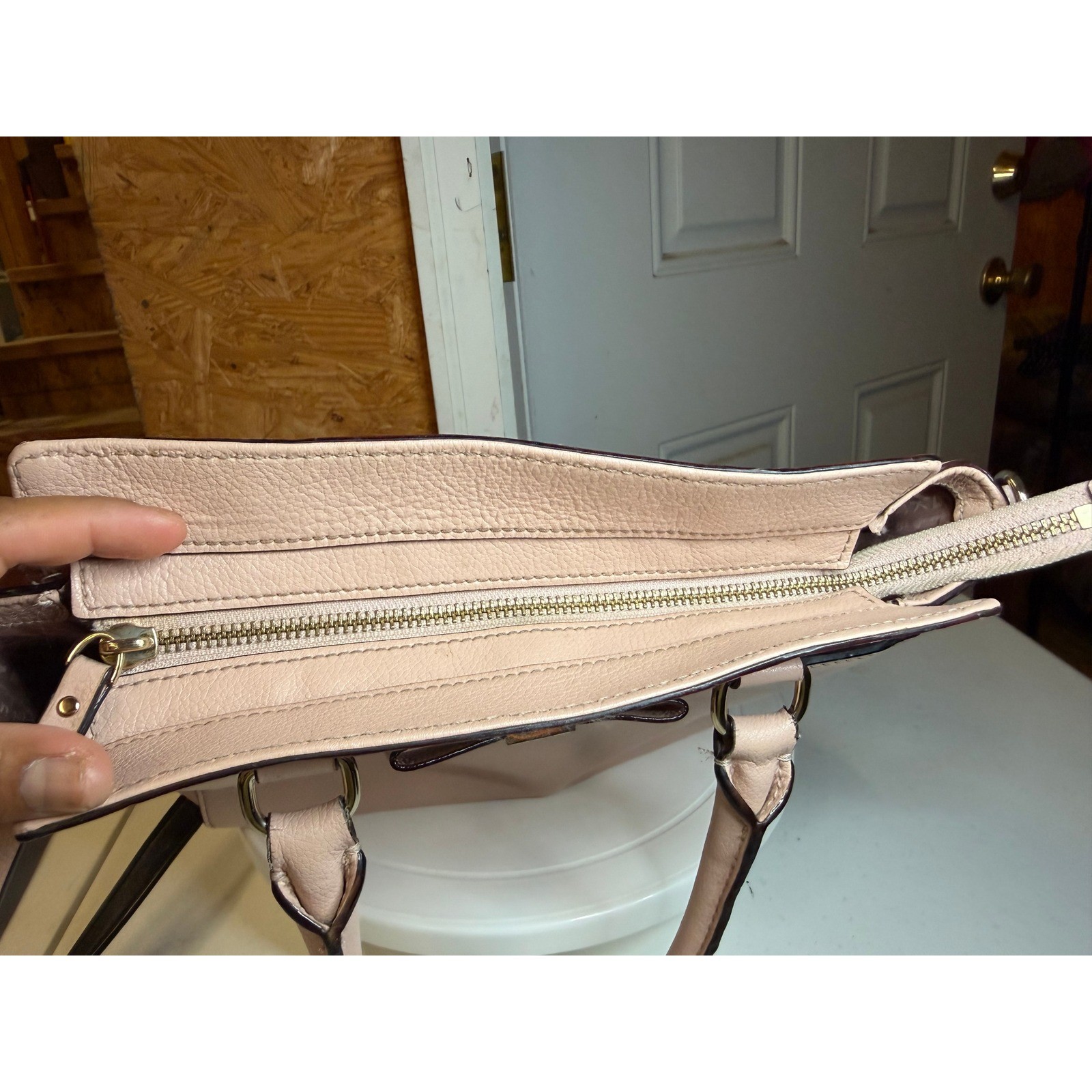 Kate Spade New York Pebbled Leather Bow Satchel Bag Blush Pink ToP