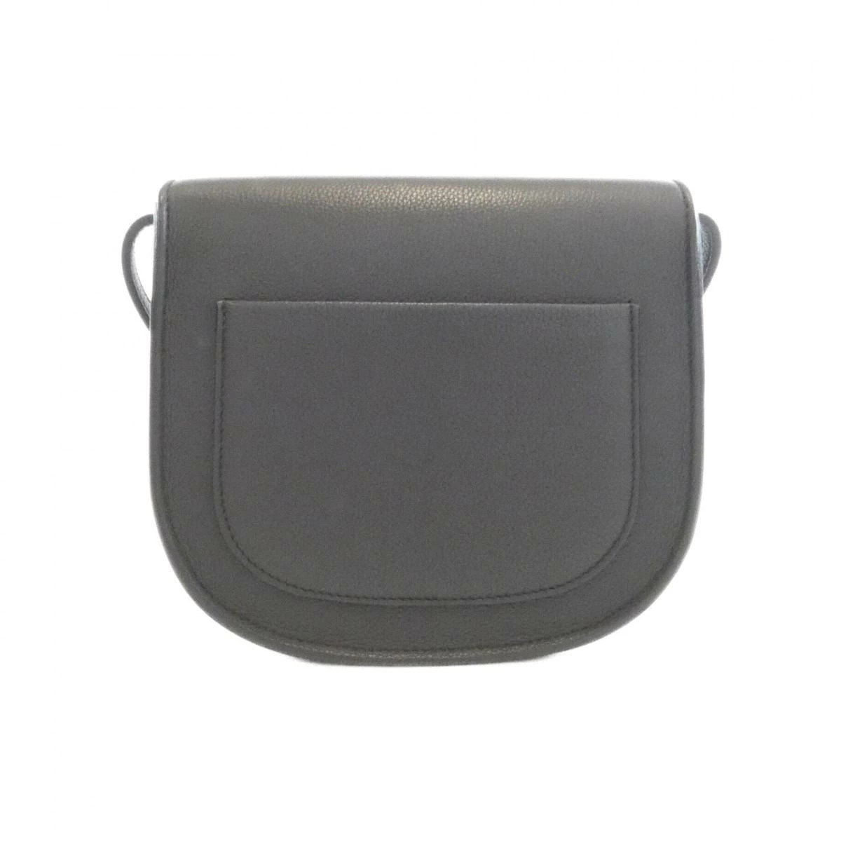 Celine Trotter Small Shoulder Bag Gray Calfskin Leather Gold Hardware