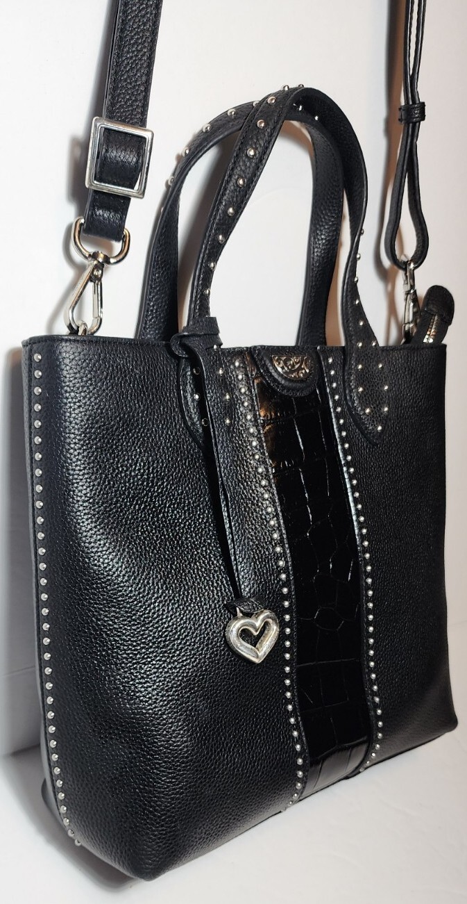 BRIGHTON PRETTY TOUGH JOHNNY TALL STUDDED CROSSBODY HANDBAG TOTE SLEEPER $365