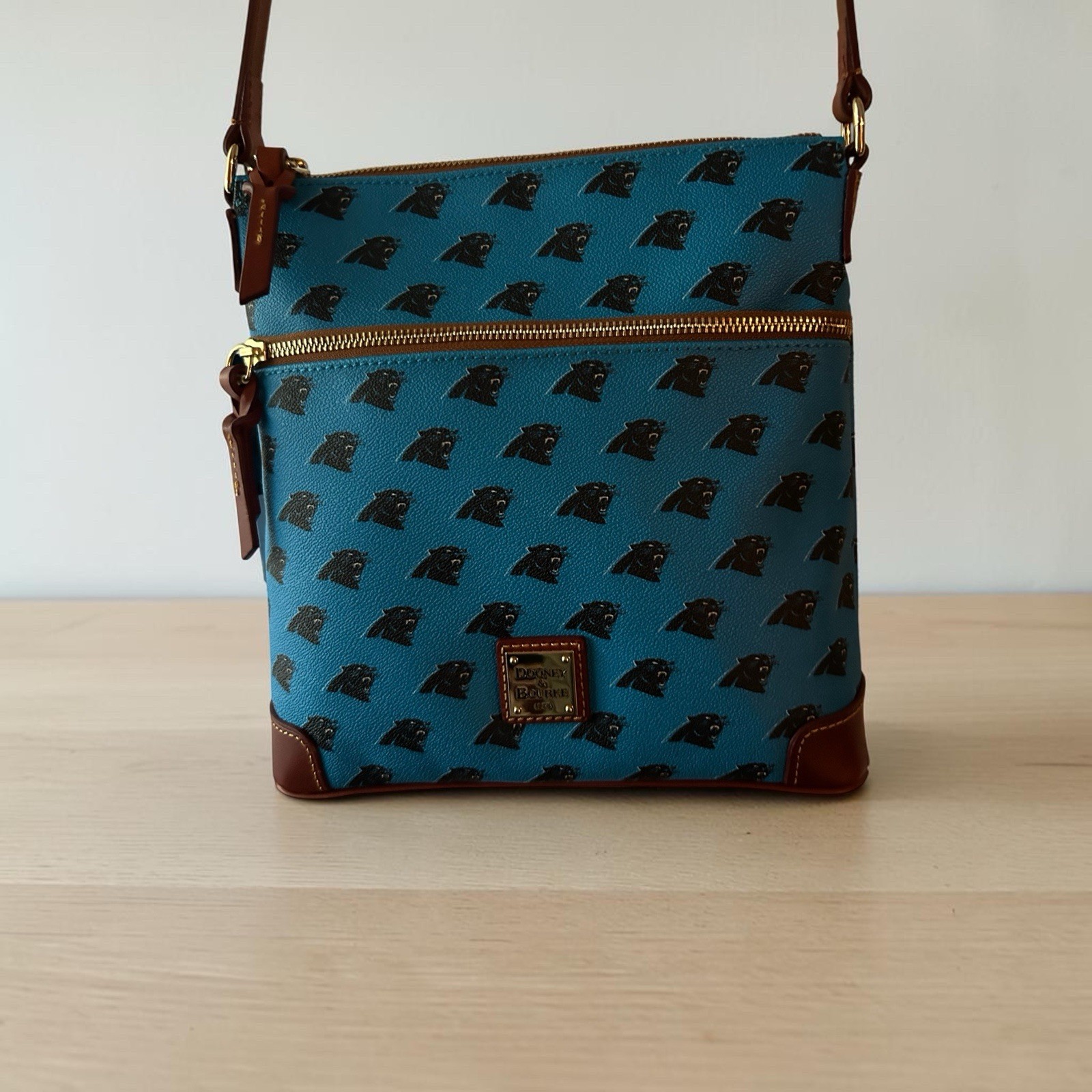 NEW Dooney & Bourke Carolina Panthers Crossbody Bag Handbag Leather Purse NFL
