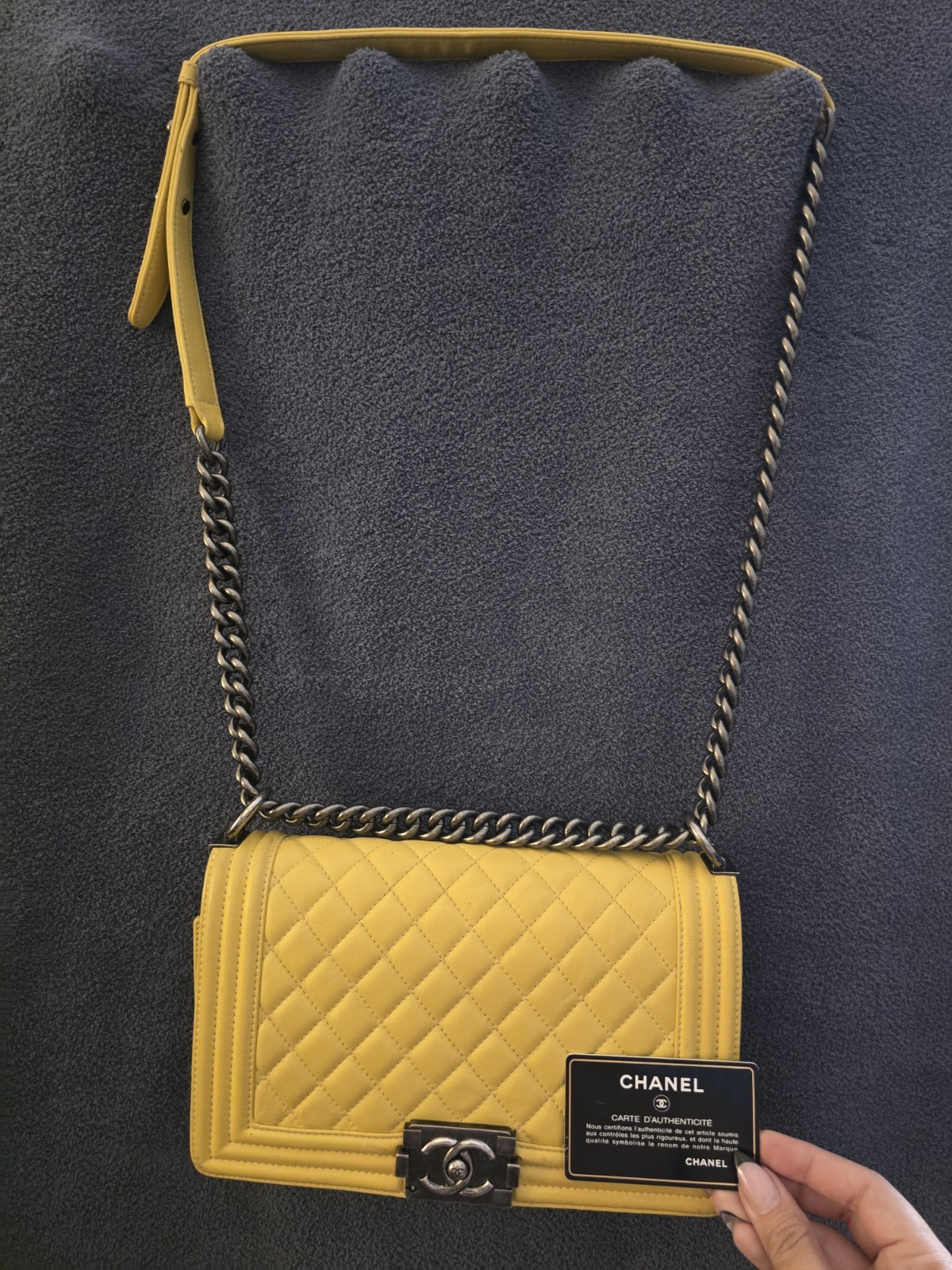 Chanel Boy Flap Bag Quilted Calfskin Old Medium