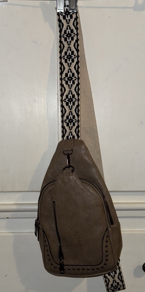 Sam And Hadley Crossbody Sling Purse Oatmeal Color RFID 0clets, Adjustable Strap