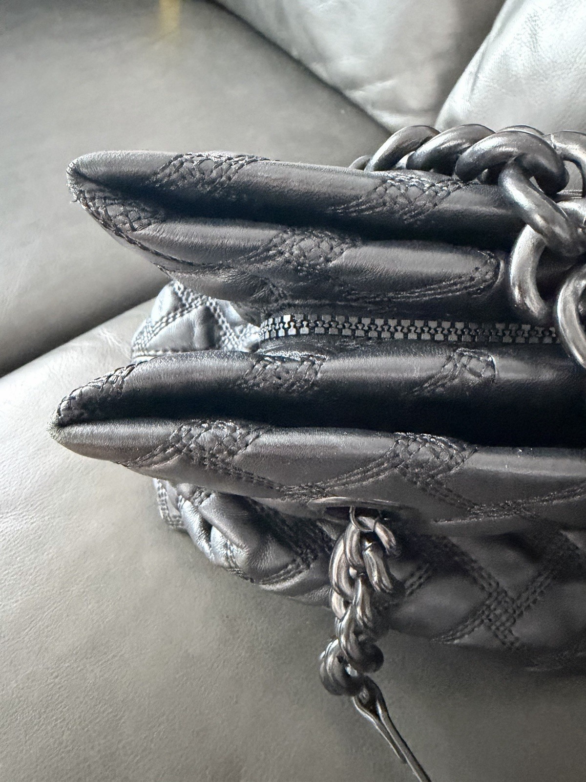 KURT GEIGER LONDON KENSINGTON DRENCH TOTE BAG Gunmetal