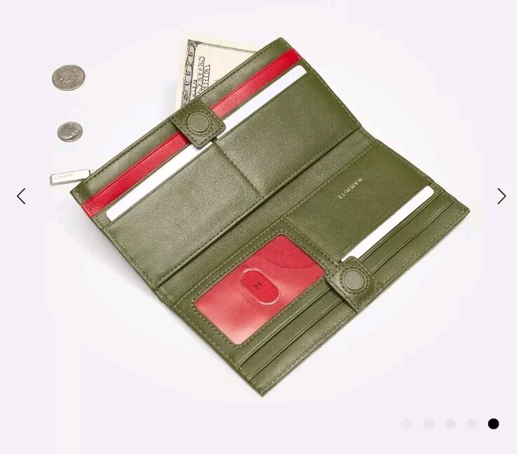 Hammitt 110 North Wallet in Landscape Green Leather New