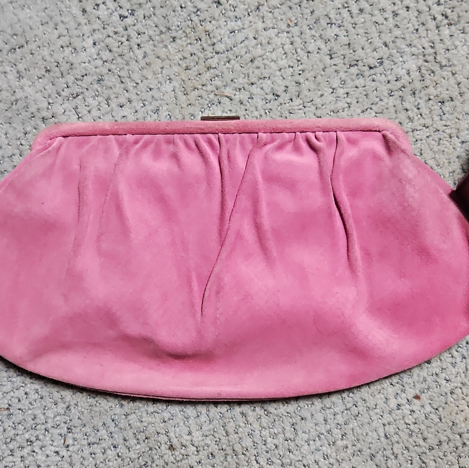 Banana Republic Pink Clutch Kiss Lock Closure Pleated Accents Satin Lined