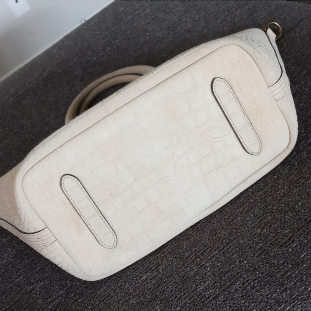 🌞HTF Polo Ralph Lauren🌞 – Suede Croc-Embossed Medium Bellport Tote Bag