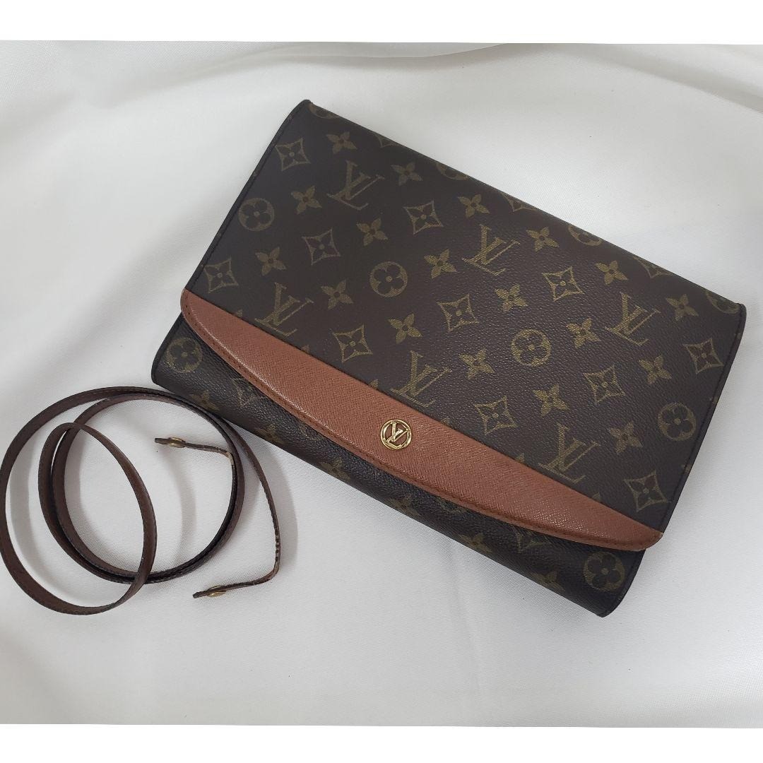 Louis Vuitton Bordeaux Clutch & Shoulder 2Way Bag Monogram Leather Auth Used