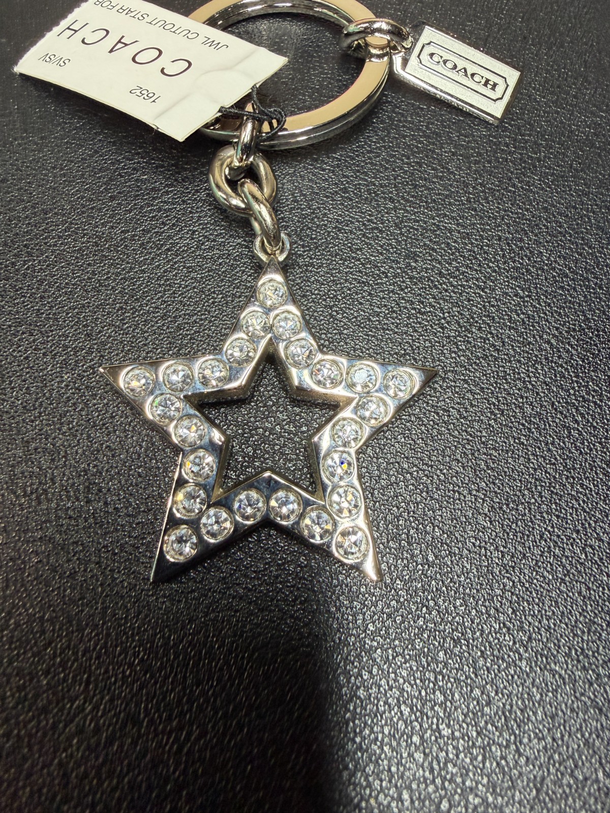 Coach Rhinestone Silver Toned Star w/ Crystals Key FOB NWT (Lot 2111)